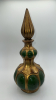 Green and Gold Genie Decanter & Green Glass and Gold Candlesticks - 2