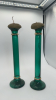 Green and Gold Genie Decanter & Green Glass and Gold Candlesticks - 4