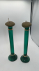 Green and Gold Genie Decanter & Green Glass and Gold Candlesticks - 5