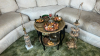 Moroccan Style Side Table, Contents & Jeweled Lamp Bases (2) - 2