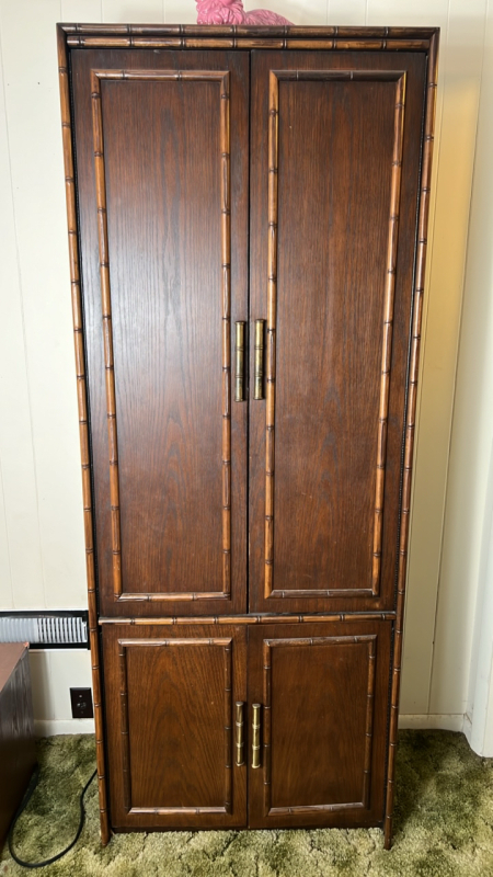 Vintage Faux Bamboo Trim Cabinet