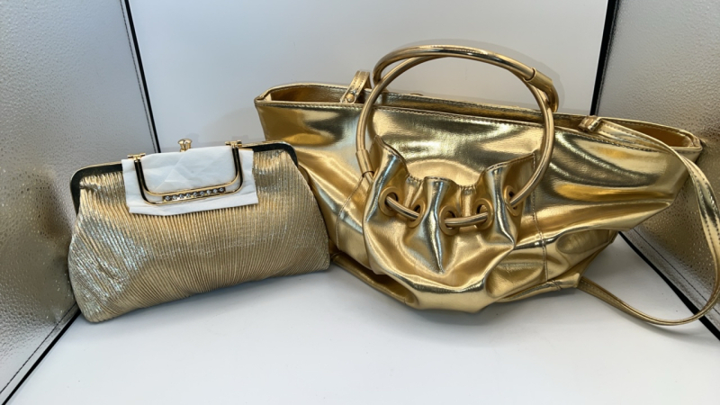 Gold Handbag & Clutch