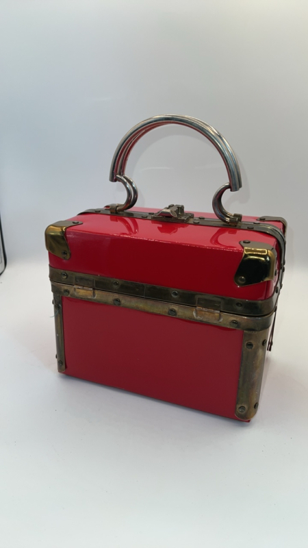 Vintage Ladies Red Handheld Trunk