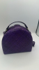 Ladies Purple Woven Wicker Style Handbag - 2