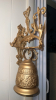 Ornate Wall Bell and Hanging Brass Candlestick Holder - 2