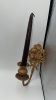 Ornate Wall Bell and Hanging Brass Candlestick Holder - 7