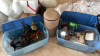 Plastic Storage Totes w/ Lamp Bases, Contents & Hamper - 2