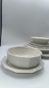 Ceramic Plate Set w/ Soup Bowls & Tea Cups - 6