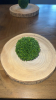 Wood Slab Place Setting w/ Orb Greenery & Blue-White Basket Weave Vase - 4