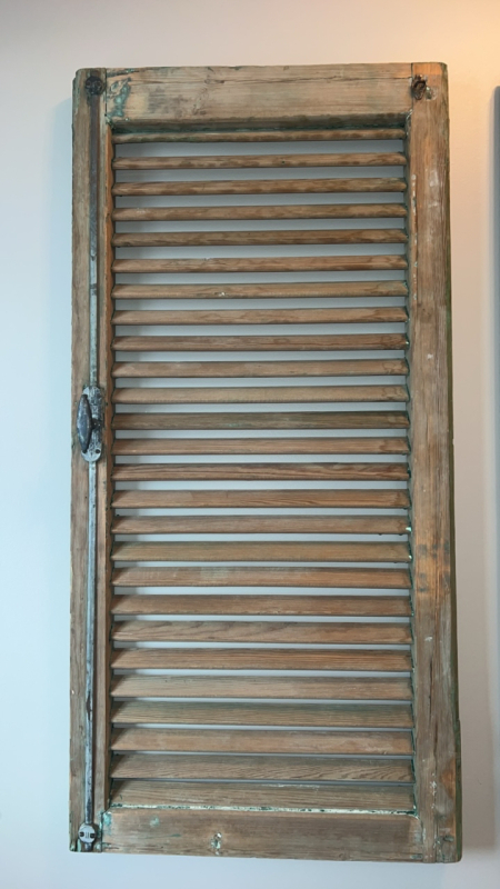 Lg. Rustic Wooden Shutter with Original Hardware