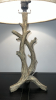 Ceramic Wood Style Table Lamp w/ Shade & Artificial Succulent - 4