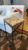 Inverted Pyramid Natural Wood Side Table - 2