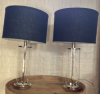 Ralph Lauren Payton Glass Cylinder Silver Table Lamps (2) - 5