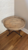 Rustic Metal Frame Side Table w/ Wood Tray Top