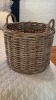 King-size Bedding, Atelier de Paris throw pillows, & wicker blanket basket - 2