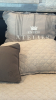 King-size Bedding, Atelier de Paris throw pillows, & wicker blanket basket - 3