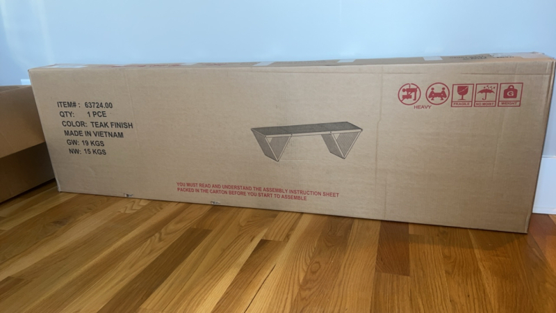 Metropol Outdoor Acacia Wood Bench - Teak Finish New in Box
