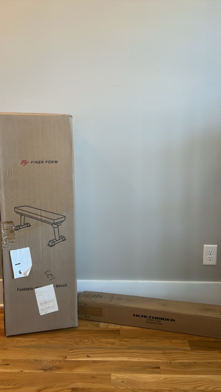 Finer Form Foldable Utility Bench & Healthrider treadmill mat
