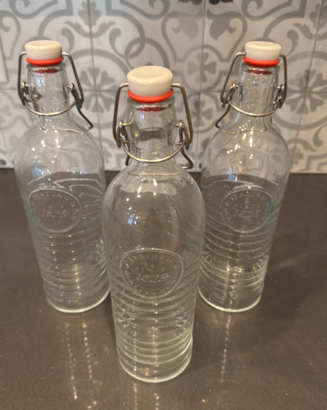 Bormioli Rocco Officina 1825 Clear Bottles with Swing Tops