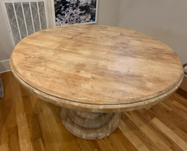 Round Pedestal Wood Dining Room Table