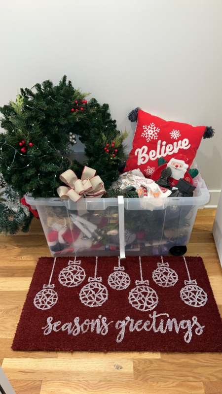 Christmas Decor & Storage Bin w/ Lid