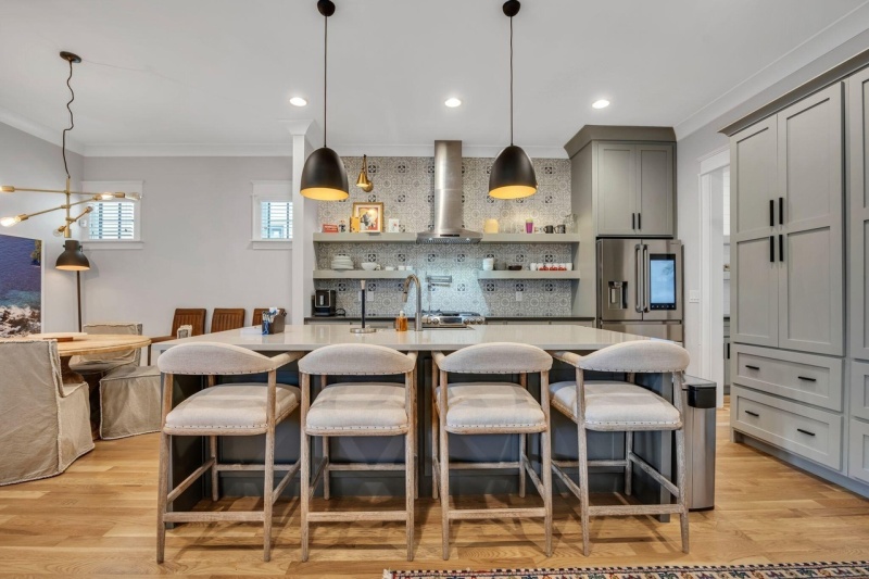 Atelier Home Upholstered Wood Bar Stools (4)