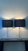 Ralph Lauren Payton Glass Cylinder Silver Table Lamps (2)