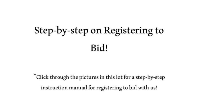 Step-by-step how to Register to Bid!