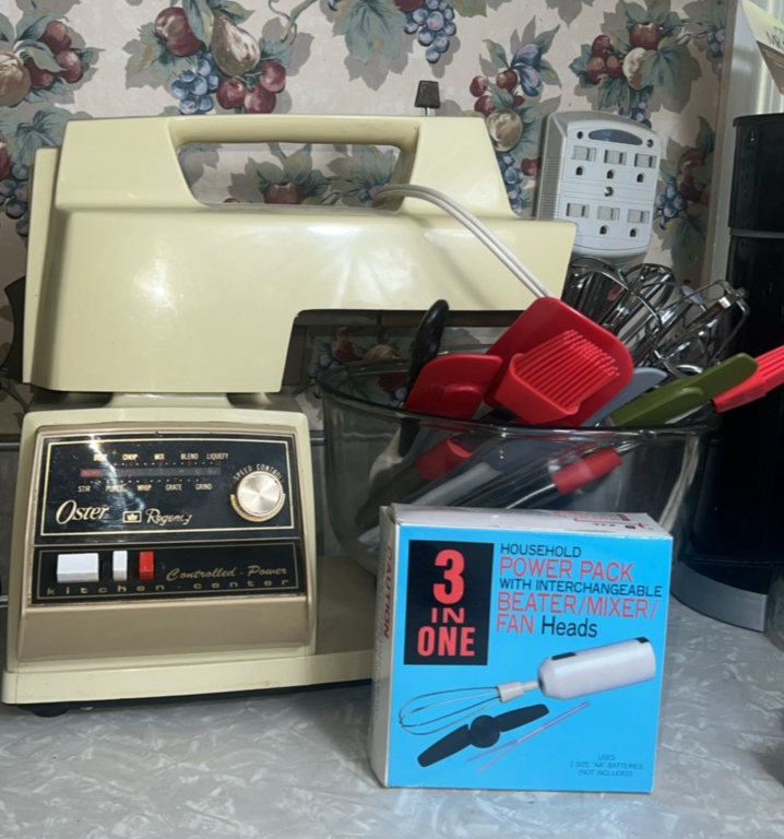 Oster Regency Controlled Power Kitchen Center w/ mixing attachments & 3-in-1 Handheld Beater/Mixer/Fan