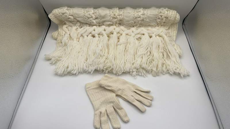 Hand Crochet Scarf & Ladies Gloves