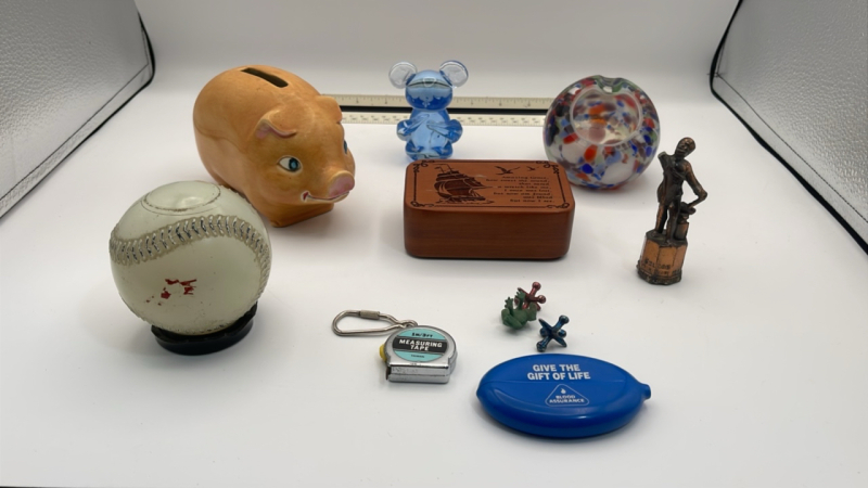 Vintage Coin Banks, Music Box & Trinkets