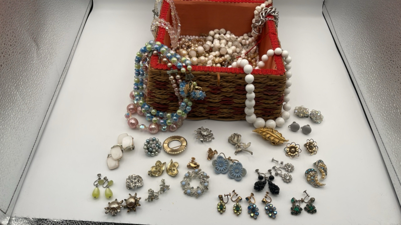 Costume Jewelry & Basket