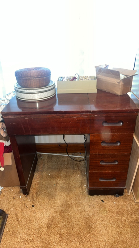Vintage Sewing Table w/ Contents
