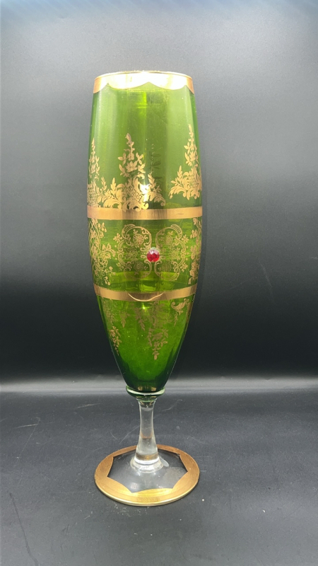 Murano Italian Green Glass Vase