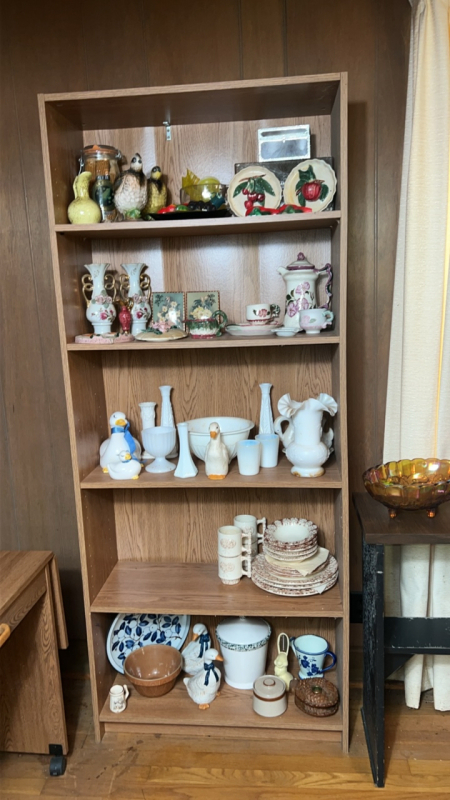 Bookcase & Rolling Console Tables (2)