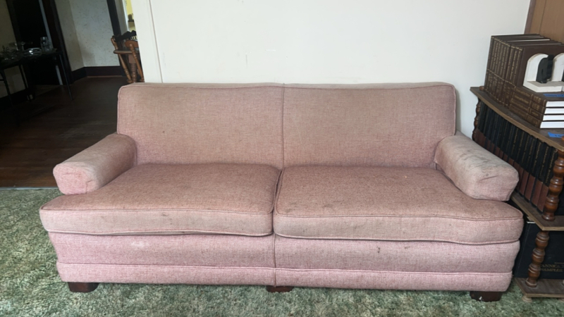 Pink Reupholstered Couch