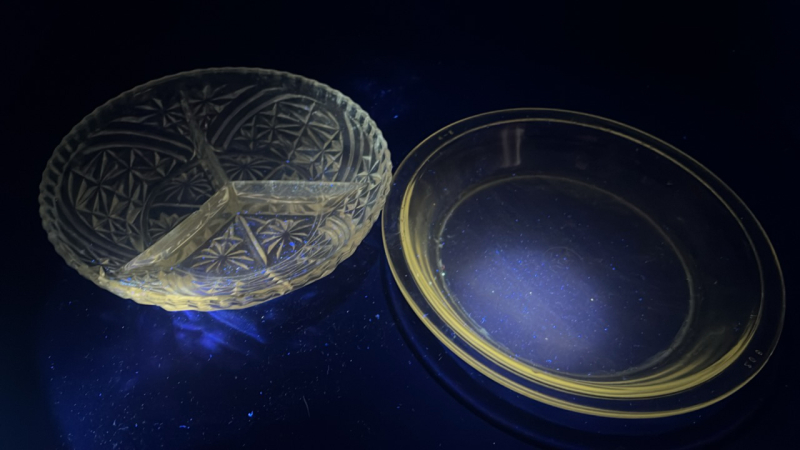 Radiant Glass Candy Bowl & Pyrex Pie Dish
