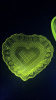 Radiant Glass Heart Ash Tray & Floral Bowl - 6