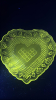 Radiant Glass Heart Ash Tray & Floral Bowl - 8