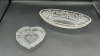 Radiant Glass Heart Ash Tray & Floral Bowl - 14