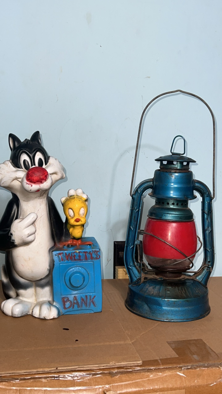 Tweety Bird Piggy Bank & Little Wizard Lantern