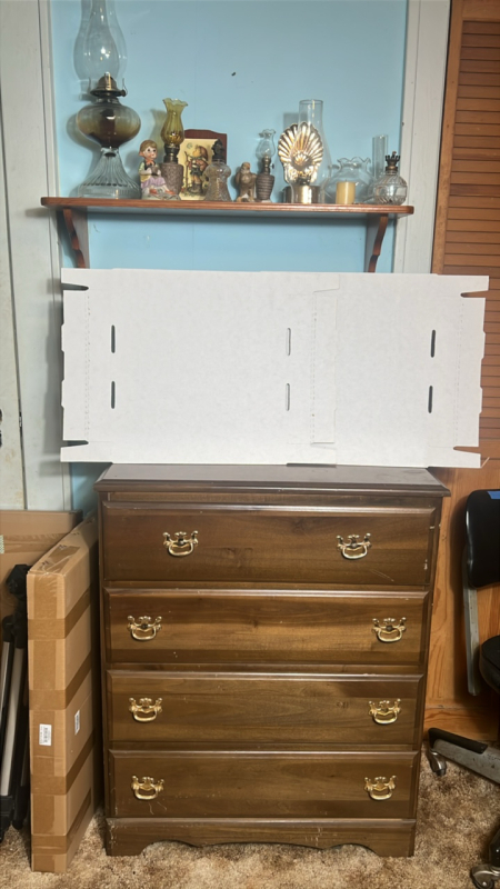Wooden Chest of Drawers & Hanging Shelf