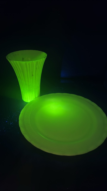 Radiant Milk Glass Vase & Platter