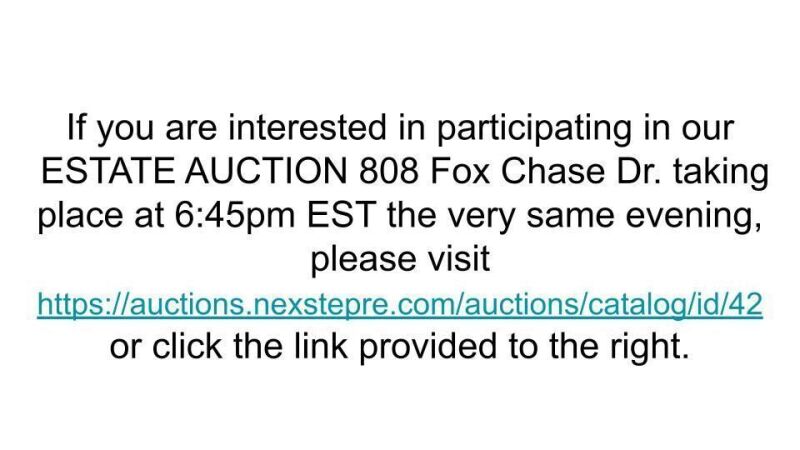 Check out our upcoming ESTATE AUCTION 808 Fox Chase Dr.