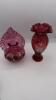 Fenton Cranberry "Jack in the Pulpit" Vase & Footed Vase - 4