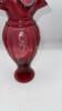 Fenton Cranberry "Jack in the Pulpit" Vase & Footed Vase - 6