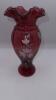 Fenton Cranberry "Jack in the Pulpit" Vase & Footed Vase - 7
