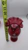 Fenton Cranberry "Jack in the Pulpit" Vase & Footed Vase - 9