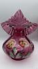 Fenton Cranberry "Jack in the Pulpit" Vase & Footed Vase - 11