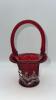 Fenton Mary Gregory Style Ruby Red Glass Hand Baskets & Vase - 9